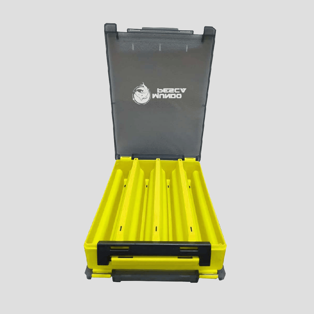Caja Señuelera Mundo Pesca Vertical M / Amarillo - 7 Pcs