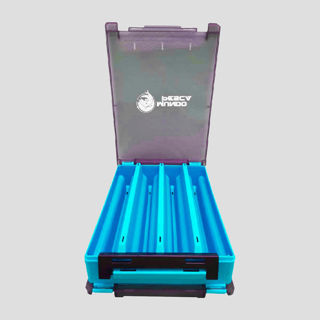Caja Señuelera Mundo Pesca Vertical M / Celeste - 7 Pcs
