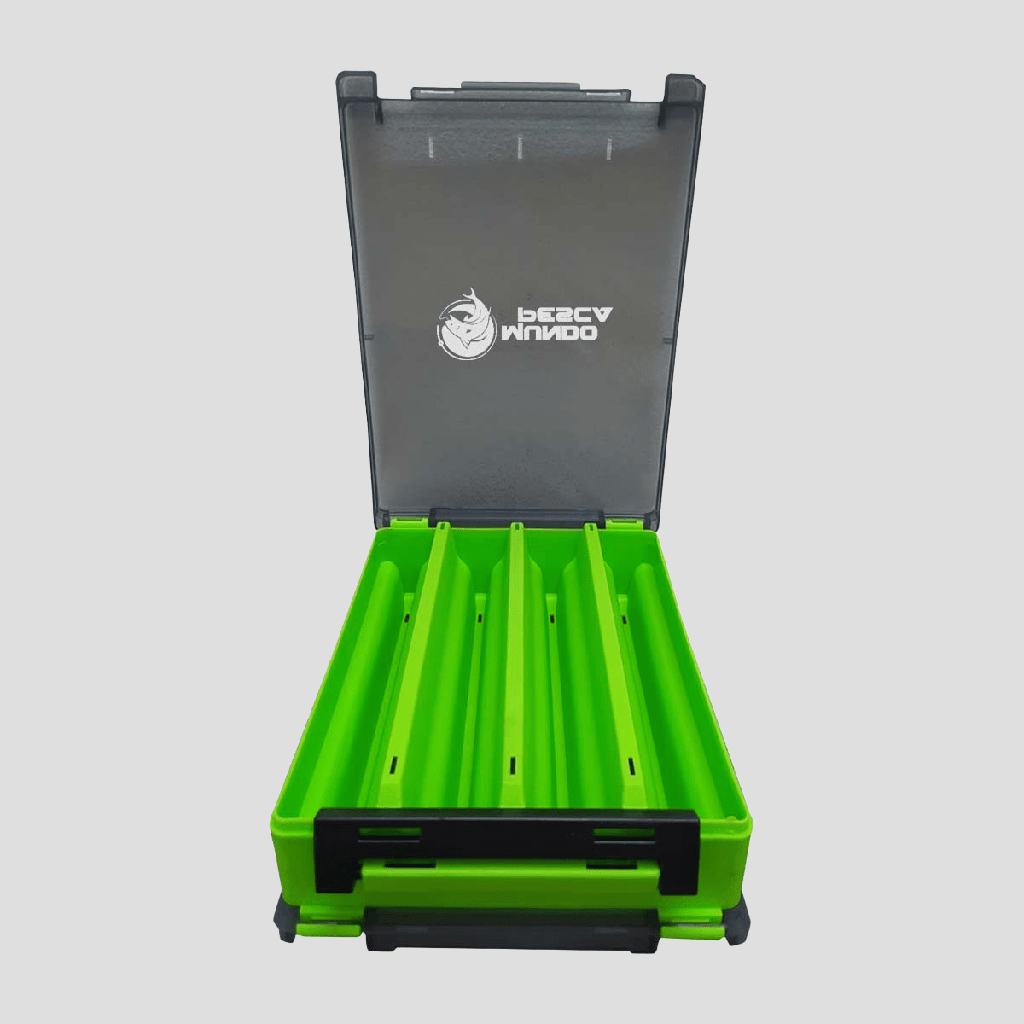 Caja Señuelera Mundo Pesca Vertical M / Verde - 7 Pcs