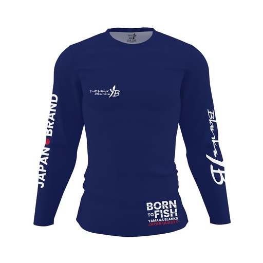 [YB-NLS001-XL] Polo Yamaga Blanks Navy Long Sleeve - Size XL