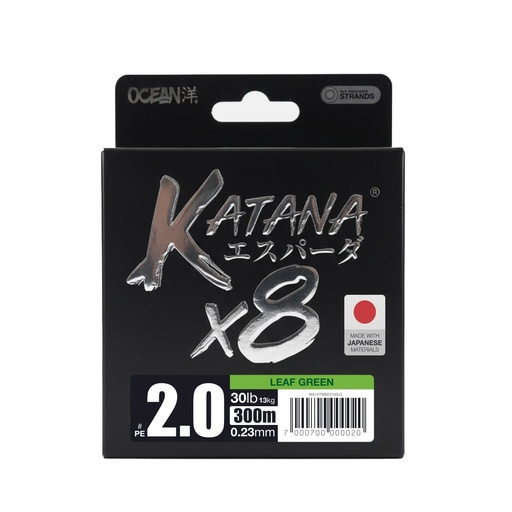 [KTX8023300LG] Multifilamento Ocean Katana 8X - Leaf Green - 0.23mm - 300M