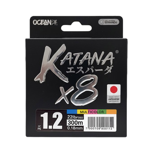 [KTX8018300M] Multifilamento Ocean Katana 8X - Multicolor - 0.18mm - 300M