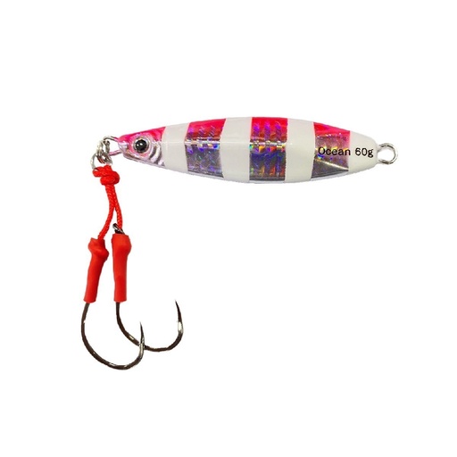 [JZK-SL60-ZPG] Jig Ocean Jizoku Slow 60 g / Zebra Pink Glow