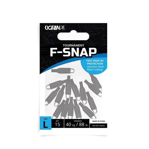 [OFT-FASN-L] Fast snap Ocean Power Clip con proteccion L x 15 uds / Silver