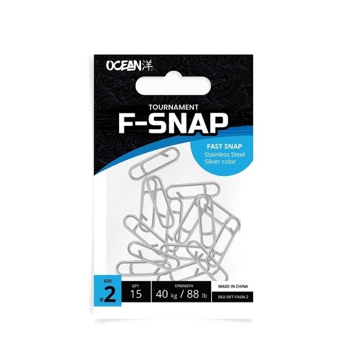 [OFT-FASN-2] Fast snap Ocean Power Clip #2 x 15 uds / Silver