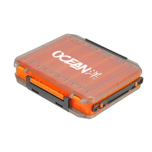 [OC-BOX-OB10] Caja Señuelera Ocean Fishing Lure Box / Orange Black - 10 Pcs